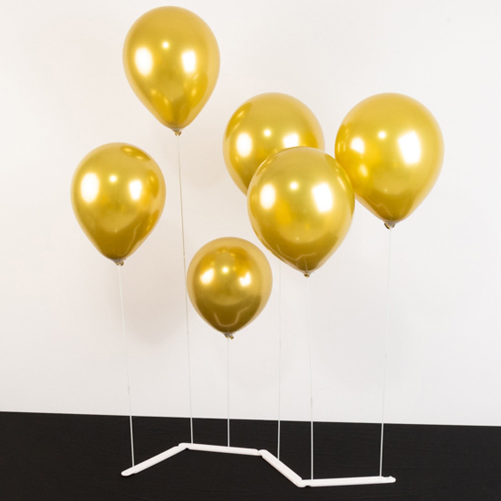 Set of 2 White Plastic Balloon Column Stand with Interlocking Base, DIY Shapeable Balloon Tower Stick Holder Kit for Table Centerpieces - Bell Racket Store