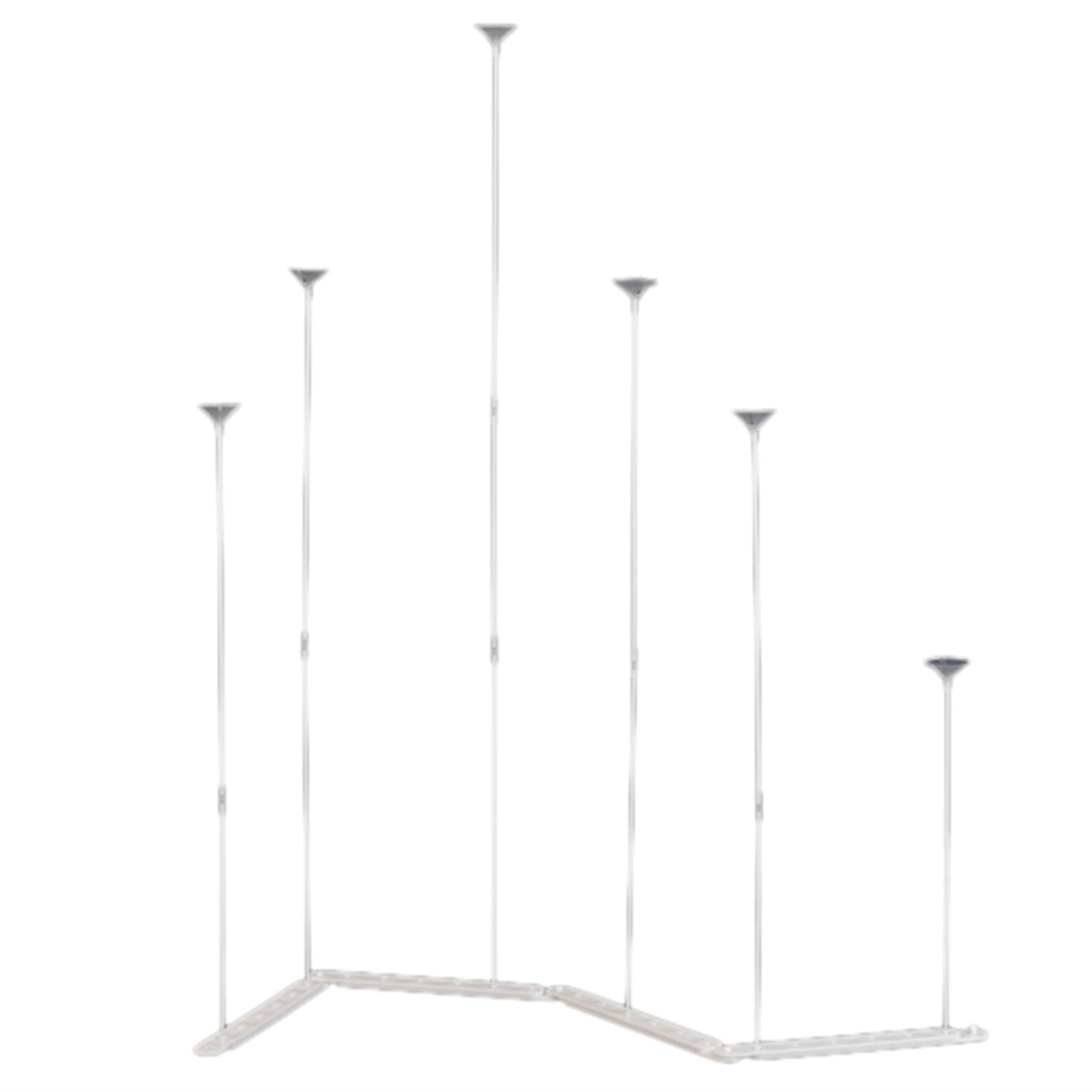 Set of 2 White Plastic Balloon Column Stand with Interlocking Base, DIY Shapeable Balloon Tower Stick Holder Kit for Table Centerpieces - Bell Racket Store