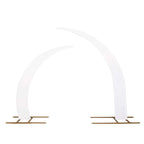 Set of 2 White Spandex Half Crescent Moon Backdrop Stand Covers, Custom Fitted Wedding Arch Cover for Curved Arbor Flower Balloon Frame - Bell Racket Store