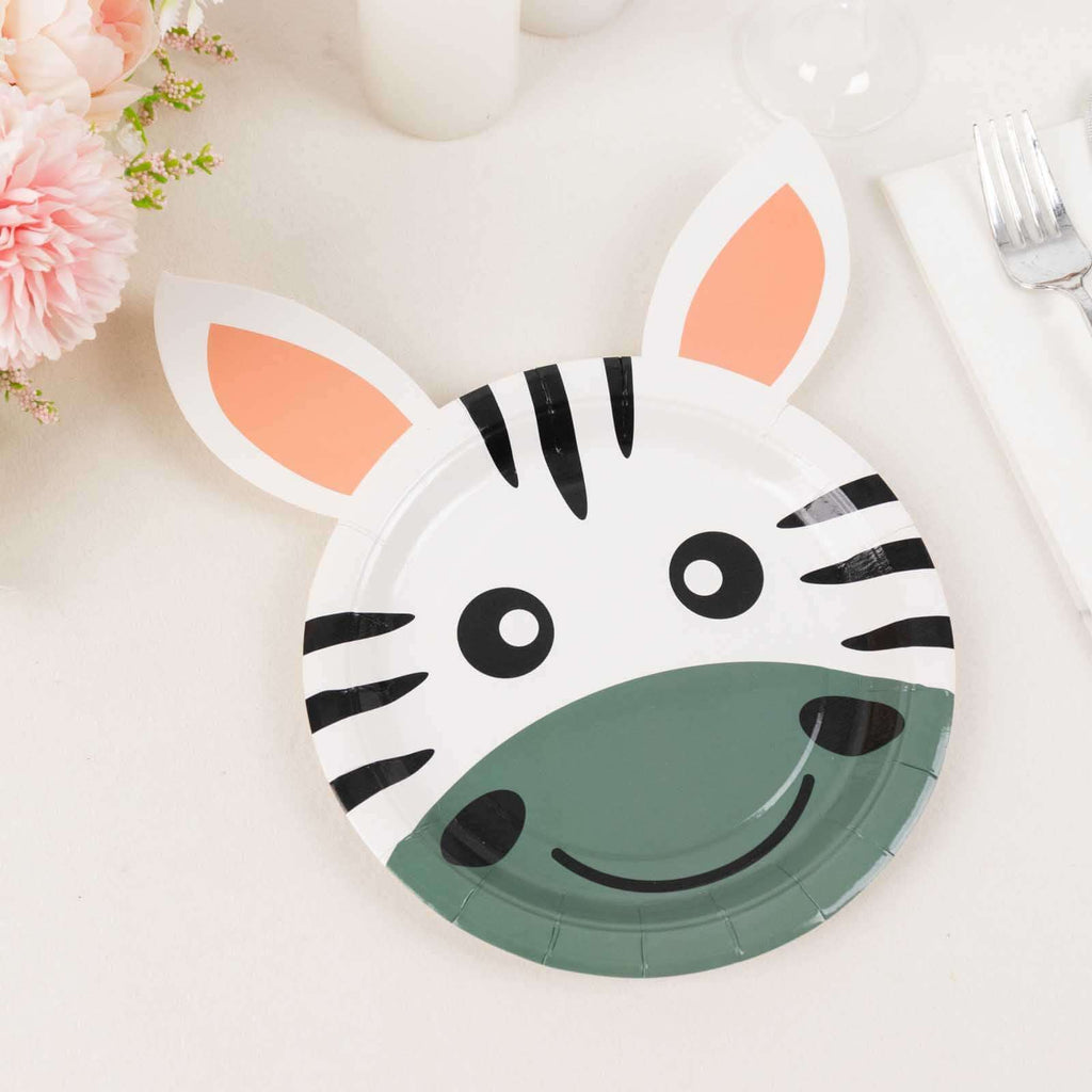 Set of 25 Paper 7" Round Plates Assorted Animal Print - Appetizer Dessert Party Plates for Themed Events - Bell Racket Store