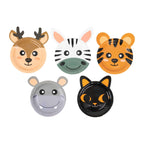 Set of 25 Paper 7" Round Plates Assorted Animal Print - Appetizer Dessert Party Plates for Themed Events - Bell Racket Store