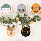 Set of 25 Paper 7" Round Plates Assorted Animal Print - Appetizer Dessert Party Plates for Themed Events - Bell Racket Store