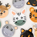 Set of 25 Paper 7" Round Plates Assorted Animal Print - Appetizer Dessert Party Plates for Themed Events - Bell Racket Store