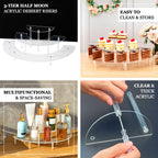 Set of 3 Acrylic Half - Moon Display Riser Stands â€“ 3 - Tier Clear Dessert Pedestal for Cakes, Collectibles & Figurines - 7",13",18" - Bell Racket Store