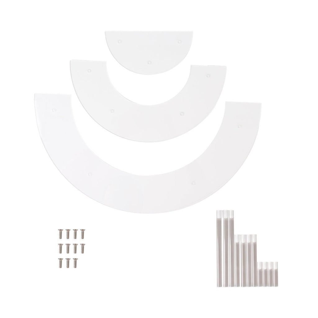 Set of 3 Acrylic Half - Moon Display Riser Stands â€“ 3 - Tier Clear Dessert Pedestal for Cakes, Collectibles & Figurines - 7",13",18" - Bell Racket Store