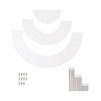 Set of 3 Acrylic Half - Moon Display Riser Stands â€“ 3 - Tier Clear Dessert Pedestal for Cakes, Collectibles & Figurines - 7",13",18" - Bell Racket Store