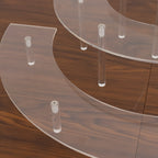 Set of 3 Acrylic Half - Moon Display Riser Stands â€“ 3 - Tier Clear Dessert Pedestal for Cakes, Collectibles & Figurines - 7",13",18" - Bell Racket Store