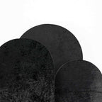 Set of 3 Black Crushed Velvet Chiara Backdrop Stand Covers For Round Top Wedding Arches - 5ft, 6ft, 7ft - Bell Racket Store