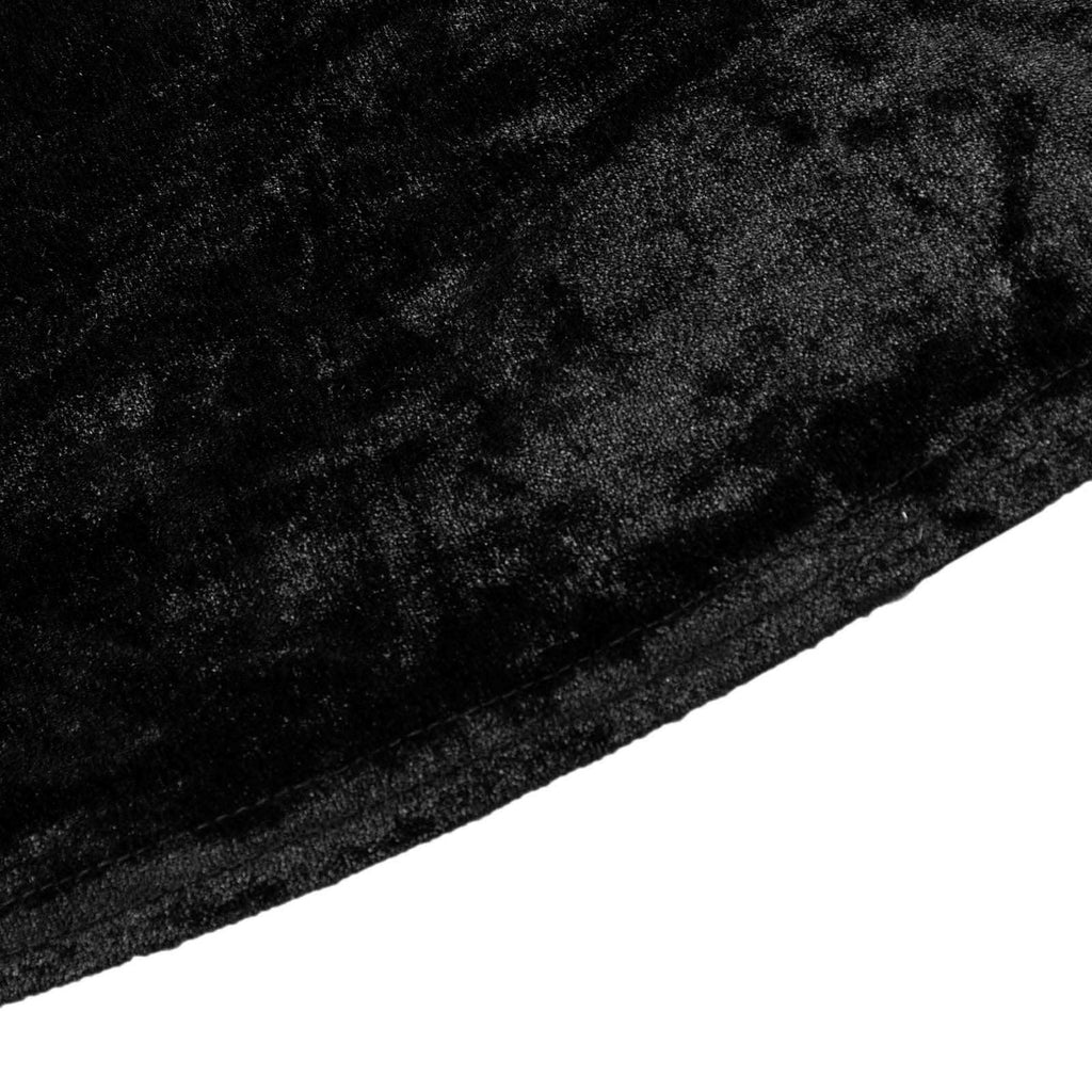 Set of 3 Black Crushed Velvet Chiara Backdrop Stand Covers For Round Top Wedding Arches - 5ft, 6ft, 7ft - Bell Racket Store
