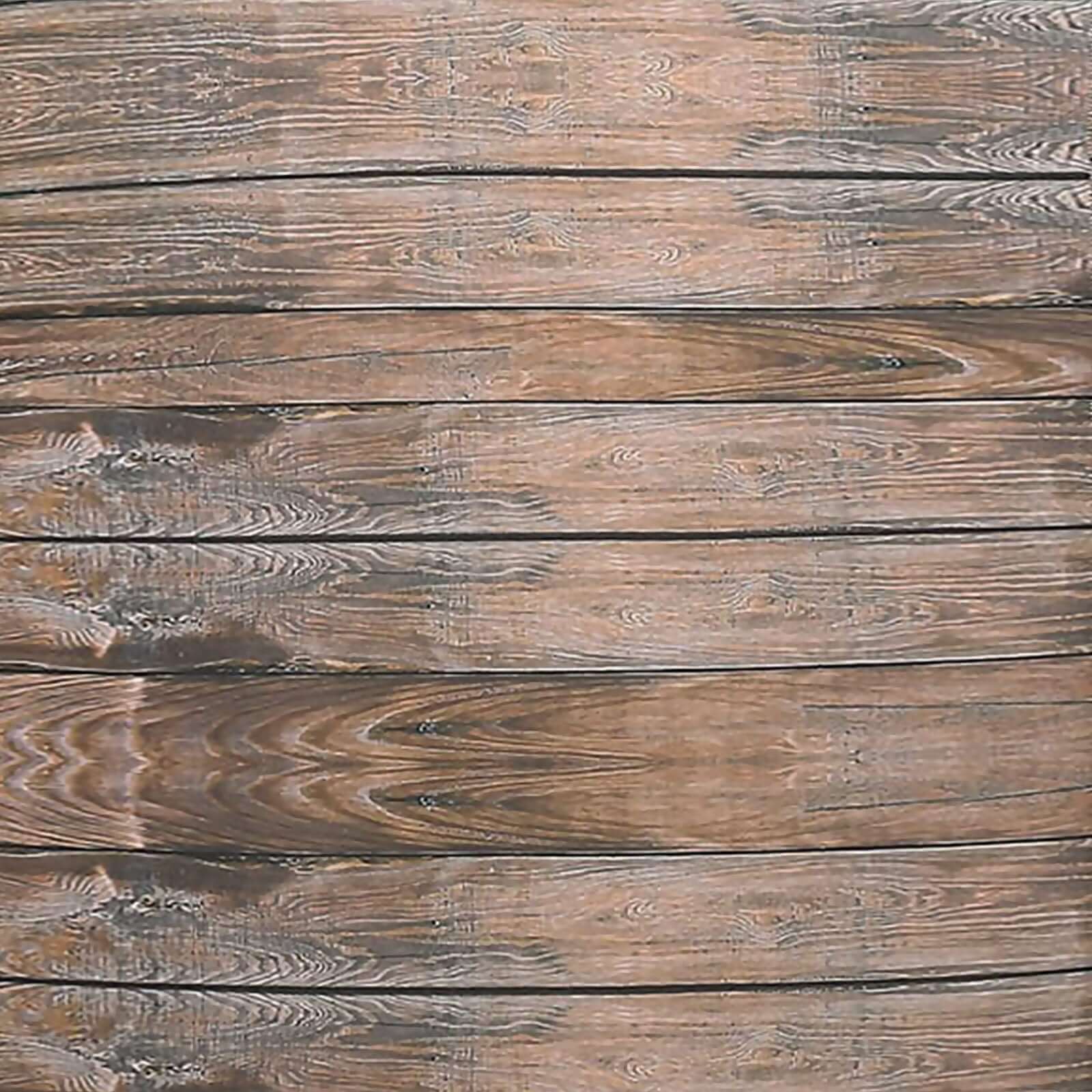 Set of 3 Brown Rustic Wood Plank Pattern Spandex Fitted Chiara Backdrop Stand Cover For Round Top Wedding Arch - 5ft, 6ft, 7ft - Bell Racket Store