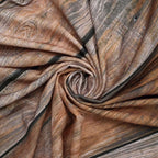 Set of 3 Brown Rustic Wood Plank Pattern Spandex Fitted Chiara Backdrop Stand Cover For Round Top Wedding Arch - 5ft, 6ft, 7ft - Bell Racket Store