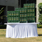 Set of 3 Champagne Wall Glass Holder Green - Tiered Faux Boxwood Stemware Rack Cocktail Display Drink Organizer for Classy Events & Banquets 24", 33", 42" - Bell Racket Store