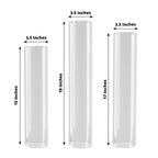 Set of 3 Clear Glass Hurricane Candle Sleeves 3.5" Wide - Chic Pillar Candle Shades Holder Table Centerpiece 15", 17", 19" - Bell Racket Store