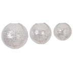 Set of 3 Glitter Silver Sequin Fabric Hanging Lanterns, Decorative Round Foldable Chinese Lantern Lampshades - 8",10",12" - Bell Racket Store