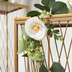 Set of 3 Gold Metal Rectangular Plant Stands with Geometric Crossed Lines Pattern, Nesting Cake Dessert Tables Floral Display Stands - 19",27",35" - Bell Racket Store