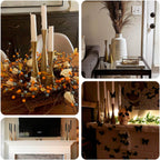 Set of 3 Hourglass Taper Candle Holders Gold Metal Nordic European Design - Tabletop Decor 8", 9", 11" - Bell Racket Store