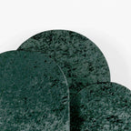 Set of 3 Hunter Emerald Green Crushed Velvet Chiara Backdrop Stand Covers For Round Top Wedding Arches - 5ft, 6ft, 7ft - Bell Racket Store