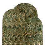 Set of 3 Hunter Emerald Green Wave Mesh Chiara Wedding Arch Covers With Gold Embroidered Sequins, Fitted Covers For Round Top Backdrop Stands - 5ft,6ft,7ft - Bell Racket Store