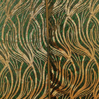 Set of 3 Hunter Emerald Green Wave Mesh Chiara Wedding Arch Covers With Gold Embroidered Sequins, Fitted Covers For Round Top Backdrop Stands - 5ft,6ft,7ft - Bell Racket Store