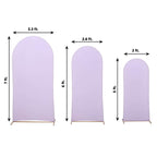 Set of 3 Matte Lavender Lilac Spandex Fitted Chiara Backdrop Stand Covers For Round Top Wedding Arch - 5ft, 6ft, 7ft - Bell Racket Store