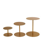 Set of 3 Metal Pedestal Cake Stands Heavy Duty Round Design Gold - Cupcake Dessert Display Props 8", 10", 12" - Bell Racket Store