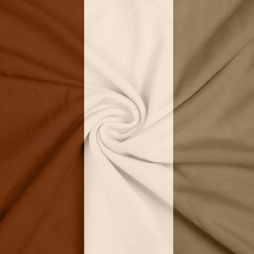 Set of 3 Mixed Natural Spandex Fitted Chiara Backdrop Stand Cover For Round Top Wedding Arch - 5ft, 6ft, 7ft - Bell Racket Store