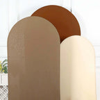 Set of 3 Mixed Natural Spandex Fitted Chiara Backdrop Stand Cover For Round Top Wedding Arch - 5ft, 6ft, 7ft - Bell Racket Store