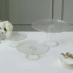 Set of 3 Plastic Round Pedestal Cake Stands Clear for Tea Parties Dessert Buffets & Banquets 9", 11", 15" - Bell Racket Store