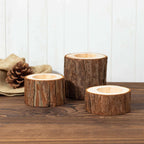 Set of 3 Rustic Wood Slice Votive Candle Holders - Tree Branch Wedding Table DÃ©cor 2.75", 1.5", 1.25" - Bell Racket Store