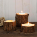 Set of 3 Rustic Wood Slice Votive Candle Holders - Tree Branch Wedding Table DÃ©cor 2.75", 1.5", 1.25" - Bell Racket Store