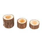 Set of 3 Rustic Wood Slice Votive Candle Holders - Tree Branch Wedding Table DÃ©cor 2.75", 1.5", 1.25" - Bell Racket Store