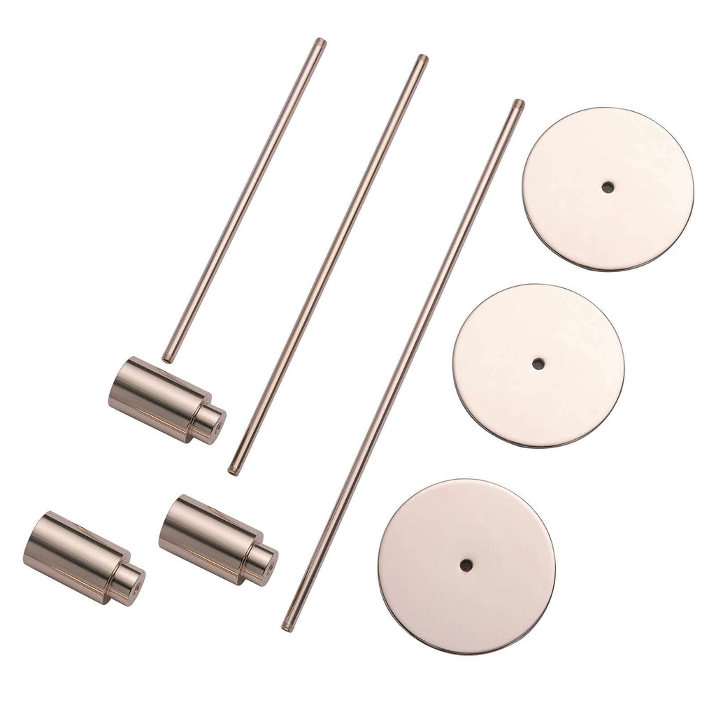 Set of 3 Taper Candle Stands Gold Metal Decorative Round Base Design - Wedding Table Accents 9", 10", 13" - Bell Racket Store