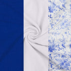 Set of 3 White Blue Round Top Fitted Wedding Arch Frame Covers, French Toile Pattern and Matte Spandex Backdrop Stand Covers - Bell Racket Store