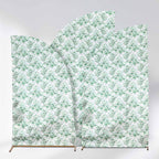 Set of 3 White Green Satin Chiara Wedding Arch Covers With Eucalyptus Leaves Print, Fitted Covers For Half Moon Backdrop Stands - 5ft, 6ft, 7ft - Bell Racket Store