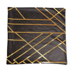 Set Of 4 18" Black Gold Foil Geometric Print Throw Pillow Covers, Velvet Square Sofa Cushion Covers - Bell Racket Store