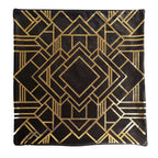 Set Of 4 18" Black Gold Foil Geometric Print Throw Pillow Covers, Velvet Square Sofa Cushion Covers - Bell Racket Store