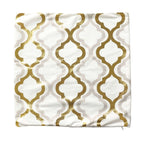 Set Of 4 18" White Gold Foil Geometric Print Throw Pillow Covers, Velvet Square Sofa Cushion Covers - Bell Racket Store