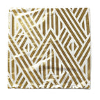 Set Of 4 18" White Gold Foil Geometric Print Throw Pillow Covers, Velvet Square Sofa Cushion Covers - Bell Racket Store