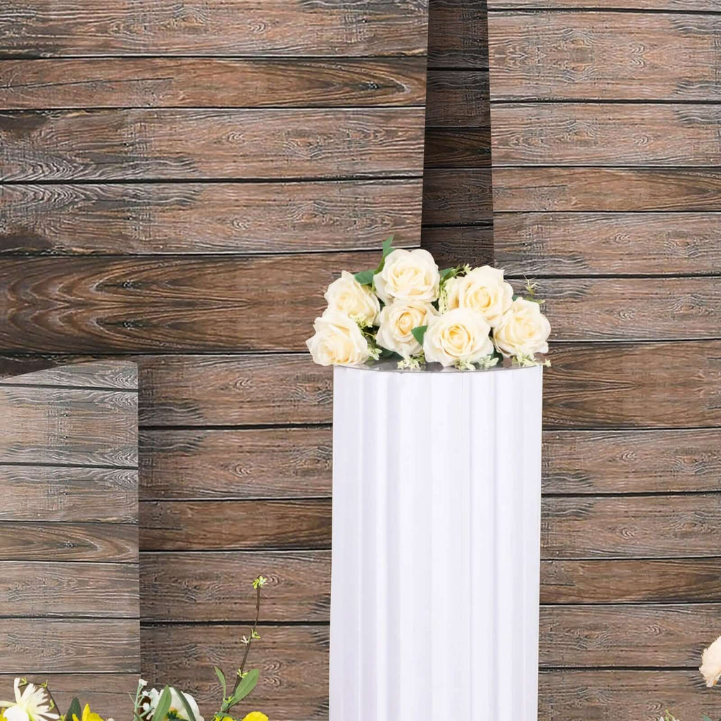 Set of 4 Brown Spandex Chiara Wedding Arch Covers With Rustic Wood Print, Fitted Covers For Half Moon Backdrop Stands - 2.5ft, 5ft, 6ft, 7ft - Bell Racket Store