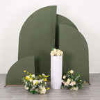Set of 4 Dusty Sage Green Spandex Chiara Wedding Arch Cover For Half Moon Backdrop Stand - 2.5ft,5ft,6ft,7ft - Bell Racket Store