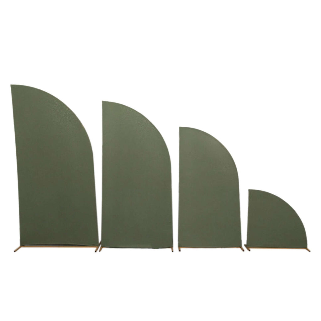 Set of 4 Dusty Sage Green Spandex Chiara Wedding Arch Cover For Half Moon Backdrop Stand - 2.5ft,5ft,6ft,7ft - Bell Racket Store