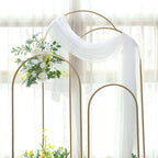 Set of 4 Gold Metal Wedding Arch Chiara Backdrop Stand Floral Display Frame With Round Top - Bell Racket Store