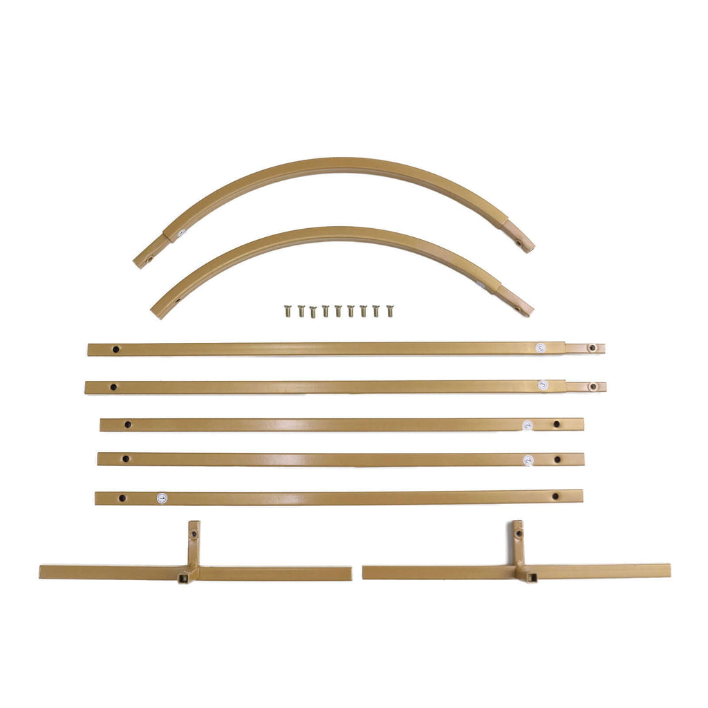 Set of 4 Gold Metal Wedding Arch Chiara Backdrop Stand Floral Display Frame With Round Top - Bell Racket Store