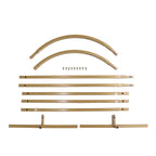 Set of 4 Gold Metal Wedding Arch Chiara Backdrop Stand Floral Display Frame With Round Top - Bell Racket Store