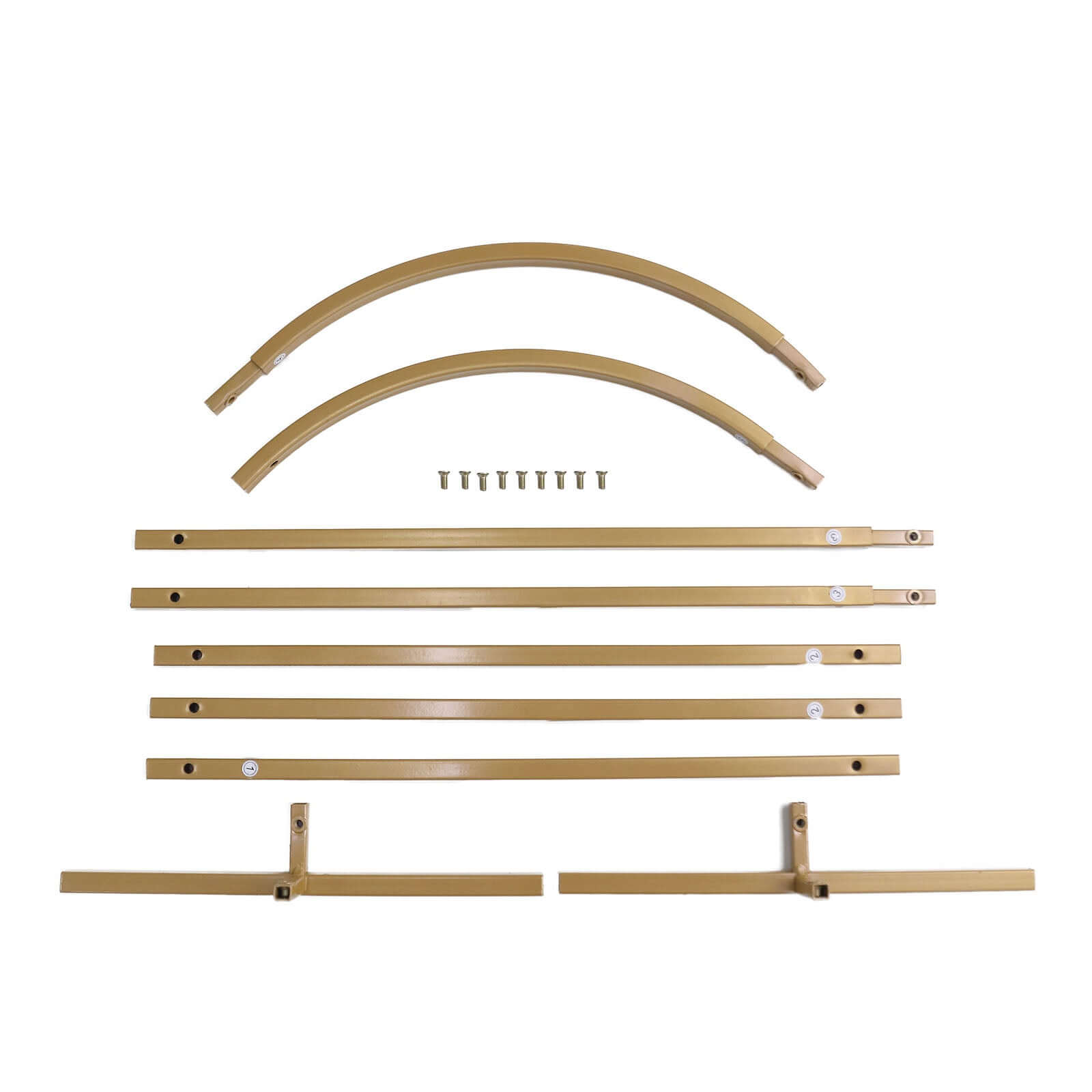 Set of 4 Gold Metal Wedding Arch Chiara Backdrop Stand Floral Display Frame With Round Top - Bell Racket Store