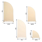 Set of 4 Matte Beige Spandex Half Moon Chiara Backdrop Stand Covers, Custom Fitted Wedding Arch Covers - 2.5ft,5ft,6ft,7ft - Bell Racket Store