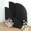 Set of 4 Matte Black Spandex Half Moon Chiara Backdrop Stand Covers, Custom Fitted Wedding Arch Covers - 2.5ft,5ft,6ft,7ft - Bell Racket Store