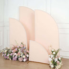 Set of 4 Matte Blush Spandex Half Moon Chiara Backdrop Stand Covers, Custom Fitted Wedding Arch Covers - 2.5ft,5ft,6ft,7ft - Bell Racket Store