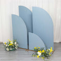 Set of 4 Matte Dusty Blue Spandex Half Moon Chiara Backdrop Stand Covers, Custom Fitted Wedding Arch Covers - 2.5ft,5ft,6ft,7ft - Bell Racket Store