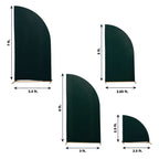 Set of 4 Matte Hunter Emerald Green Spandex Half Moon Chiara Backdrop Stand Covers, Custom Fitted Wedding Arch Covers - 2.5ft,5ft,6ft,7ft - Bell Racket Store